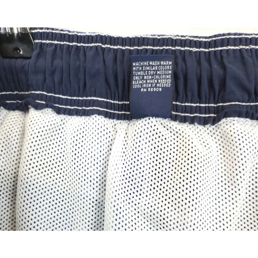 RoundTree & Yorke Cargo Board Shorts Blue Plaid Drawstring Mesh Lined Men XL